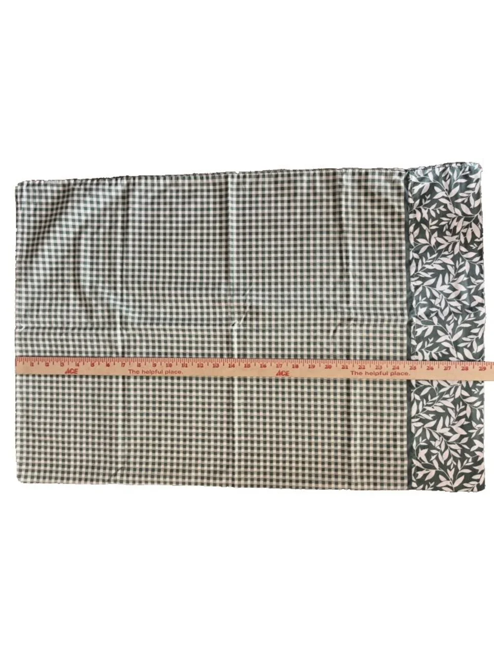 Westpoint Stevens 3-pc Sheet KING Flat Sheet + 2 STD Pillowcases Green Check USA